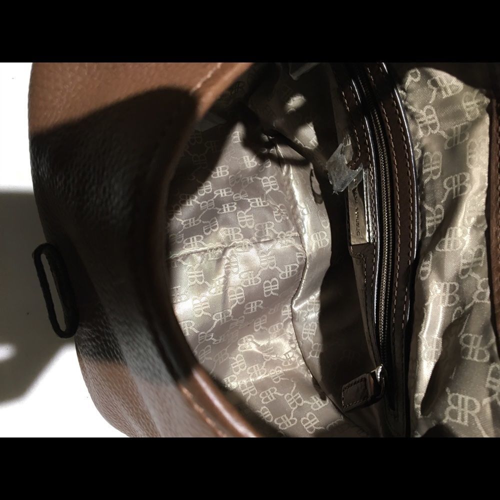 New Banana Republic Brown Genuine Leather Hobo Shoulder Bag pockets Retail $138 - Picture 12 of 15